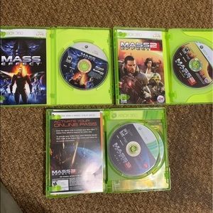 Xbox 360 games Mass Effect 1,2 and 3